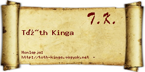 Tóth Kinga névjegykártya